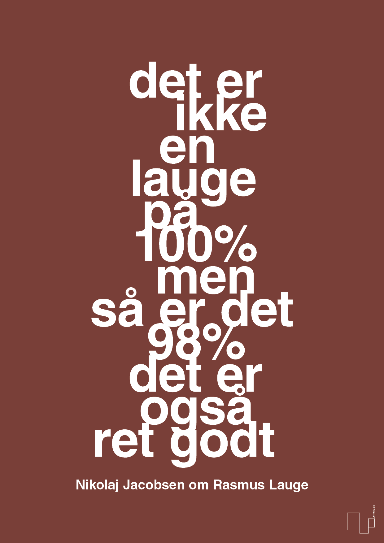 plakat: det er ikke en lauge på 100% men så er det 98% det er også ret godt - red pepper-Håndbold-A1two3