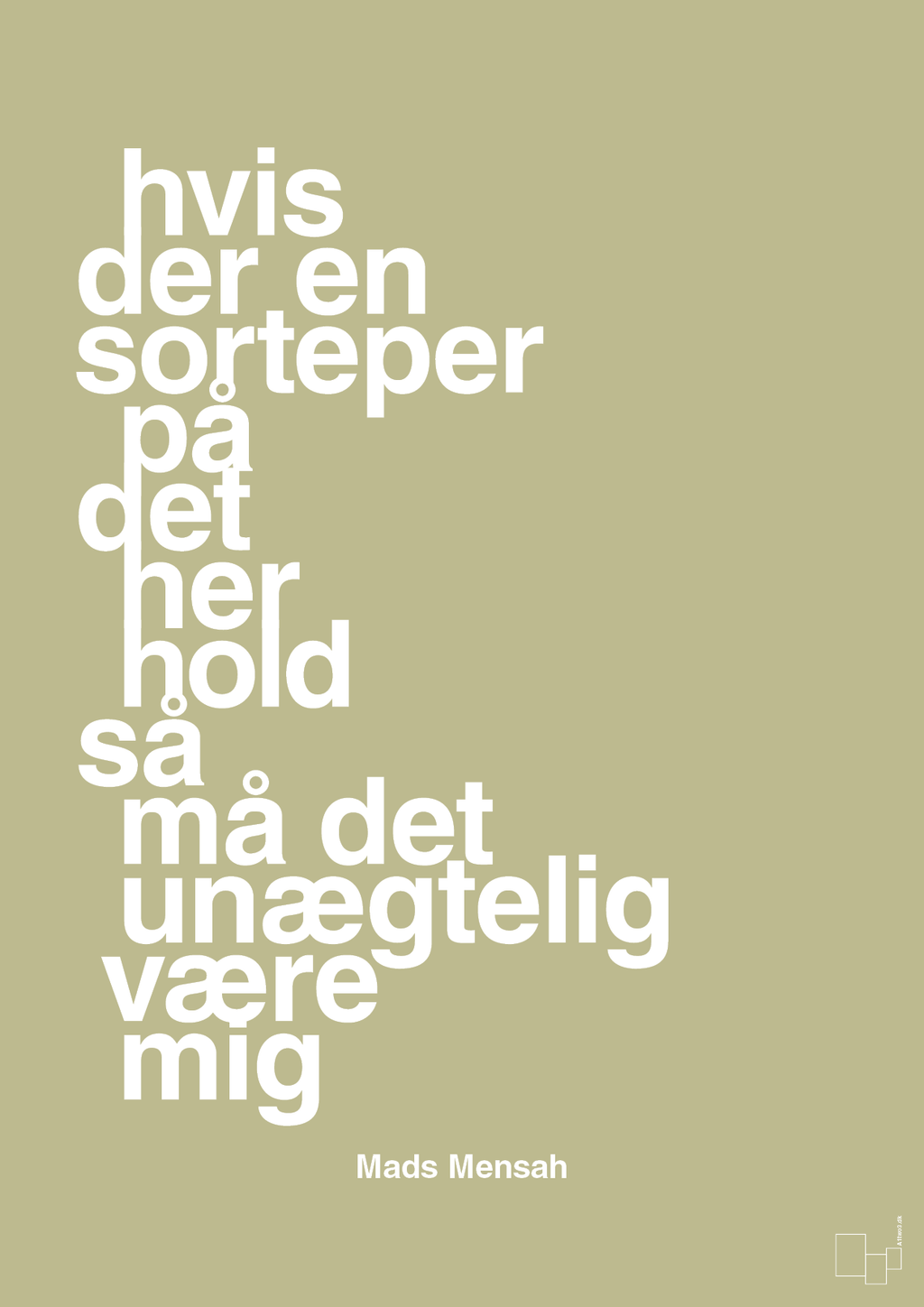 plakat: hvis der en sorteper på det her hold så må det unægtelig være mig - back to nature-Håndbold-A1two3