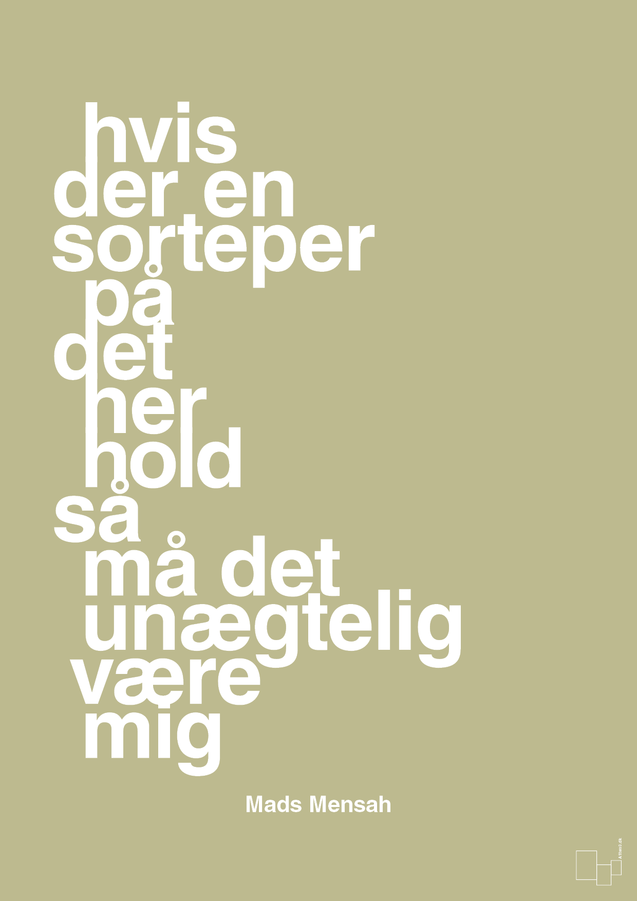 plakat: hvis der en sorteper på det her hold så må det unægtelig være mig - back to nature-Håndbold-A1two3