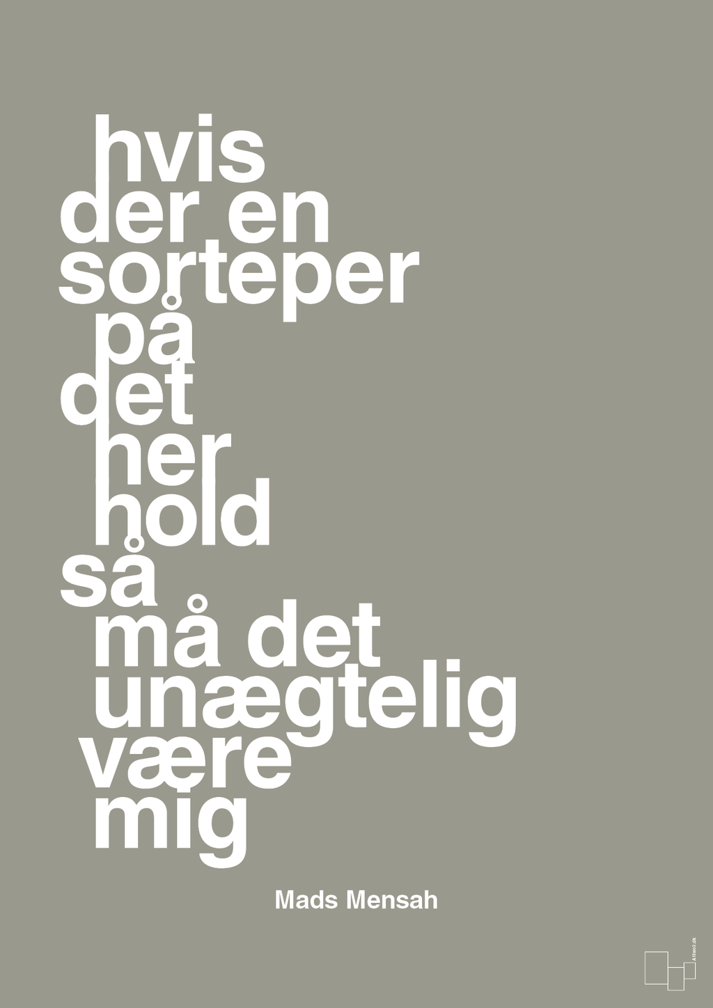 plakat: hvis der en sorteper på det her hold så må det unægtelig være mig - battleship gray-Håndbold-A1two3
