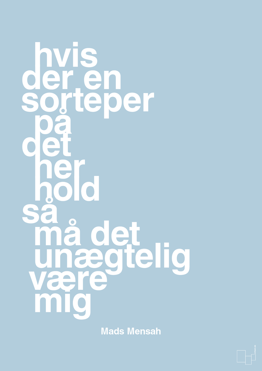 plakat: hvis der en sorteper på det her hold så må det unægtelig være mig - heavenly blue-Håndbold-A1two3