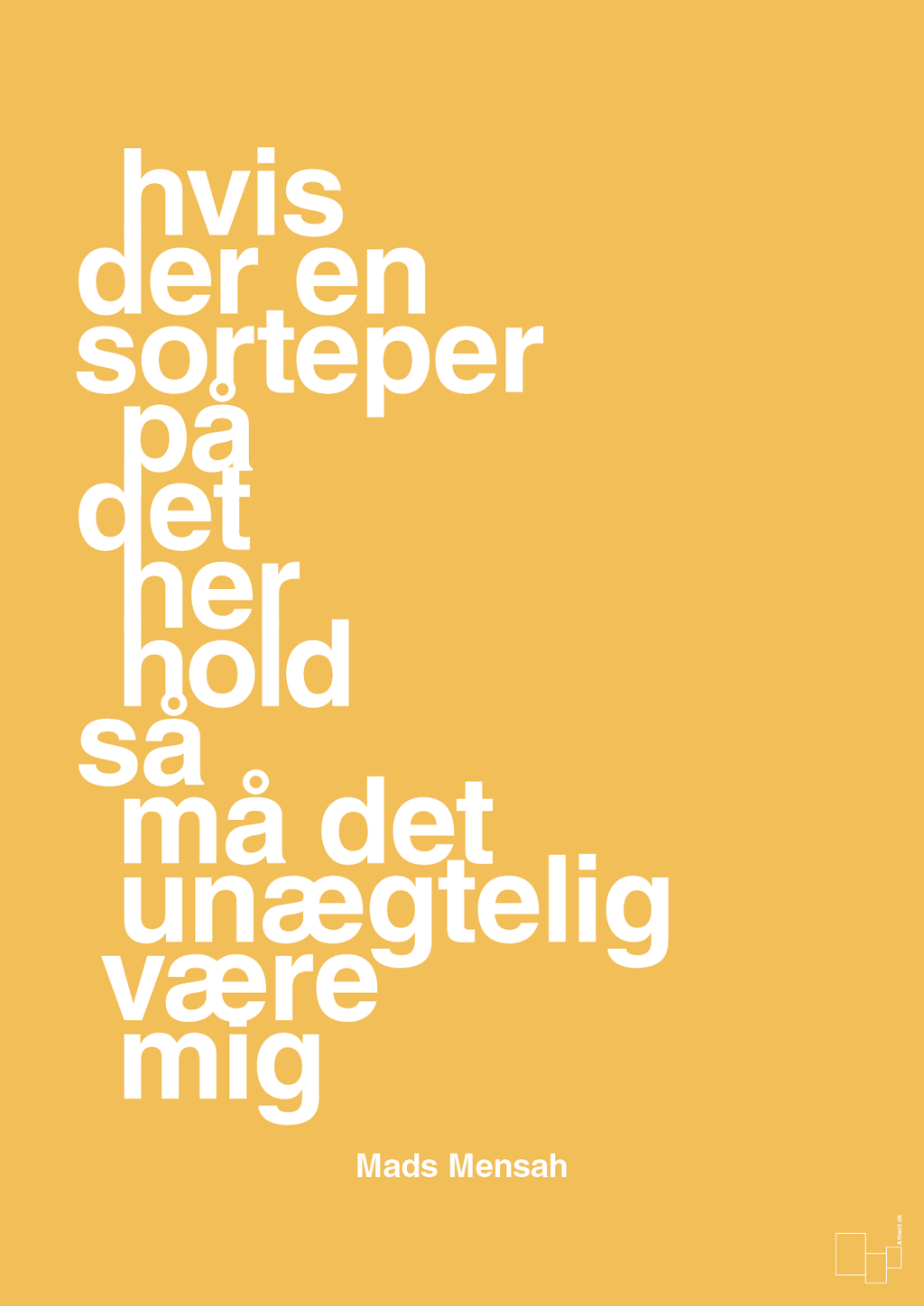plakat: hvis der en sorteper på det her hold så må det unægtelig være mig - honeycomb-Håndbold-A1two3