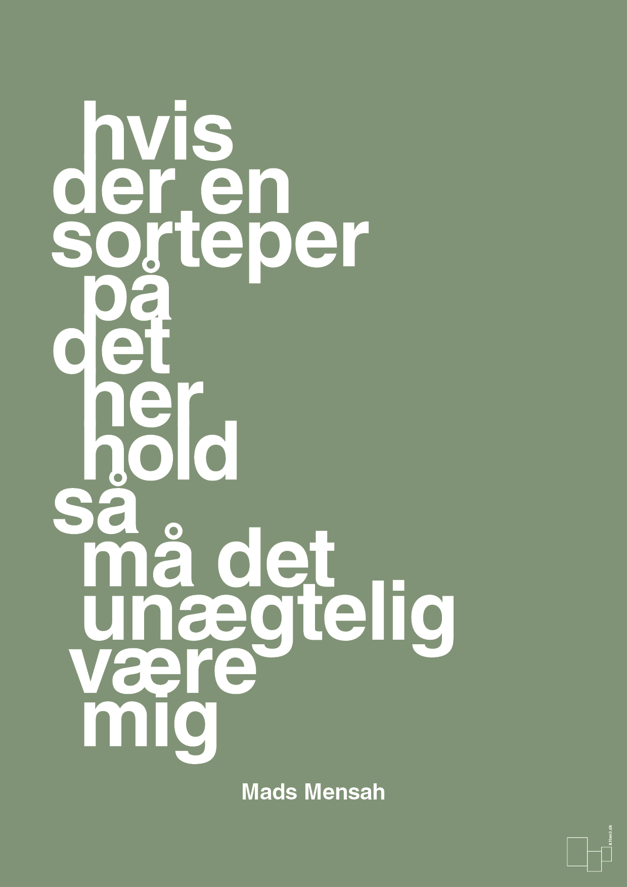 plakat: hvis der en sorteper på det her hold så må det unægtelig være mig - jade-Håndbold-A1two3
