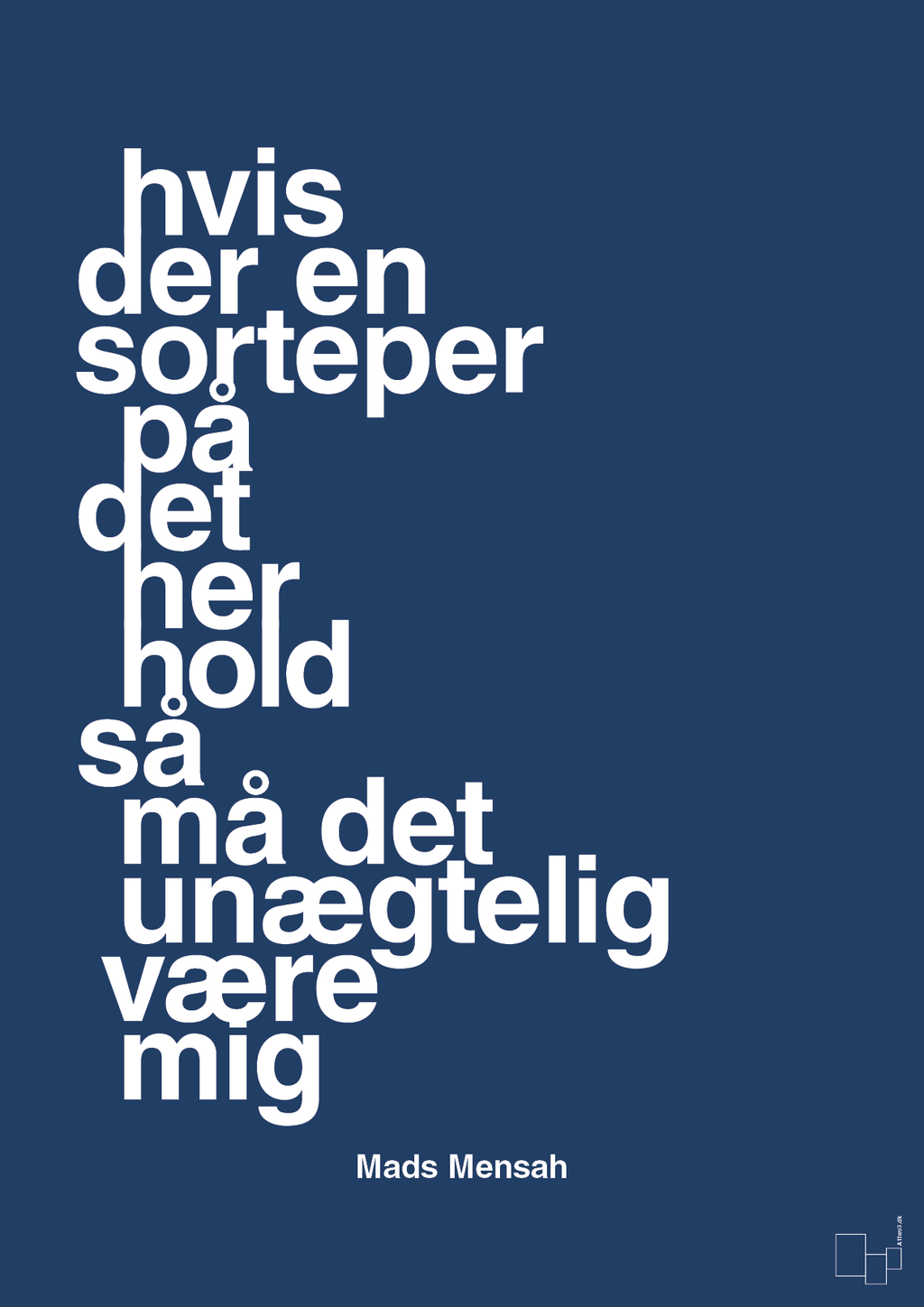 plakat: hvis der en sorteper på det her hold så må det unægtelig være mig - lapis blue-Håndbold-A1two3