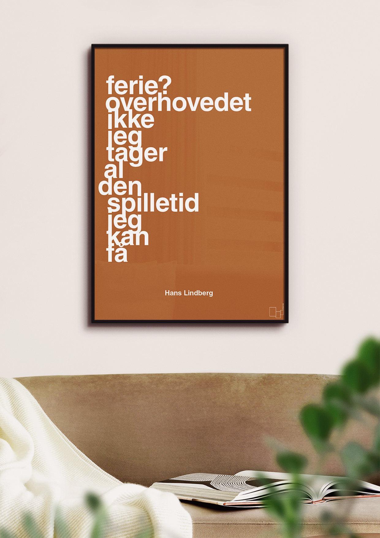 plakat: ferie? overhovedet ikke jeg tager al den spilletid jeg kan få - dark brown-Håndbold-A1two3