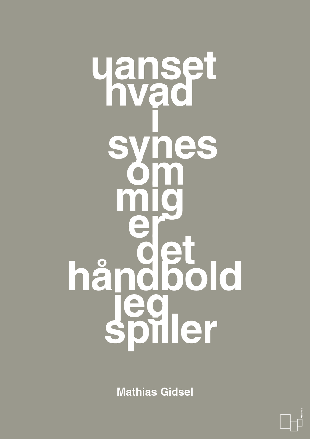 plakat: uanset hvad i synes om mig er det håndbold jeg spiller - battleship gray-Håndbold-A1two3