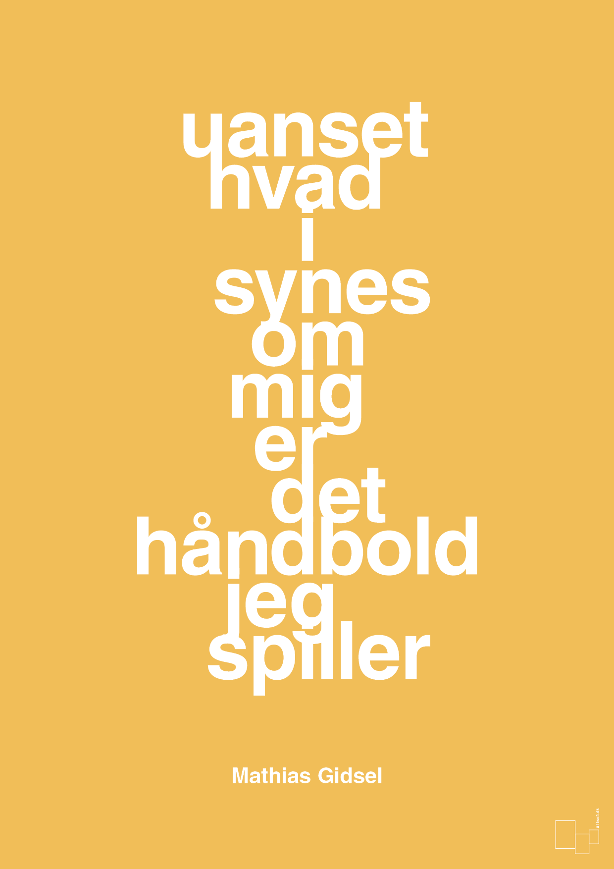 plakat: uanset hvad i synes om mig er det håndbold jeg spiller - honeycomb-Håndbold-A1two3