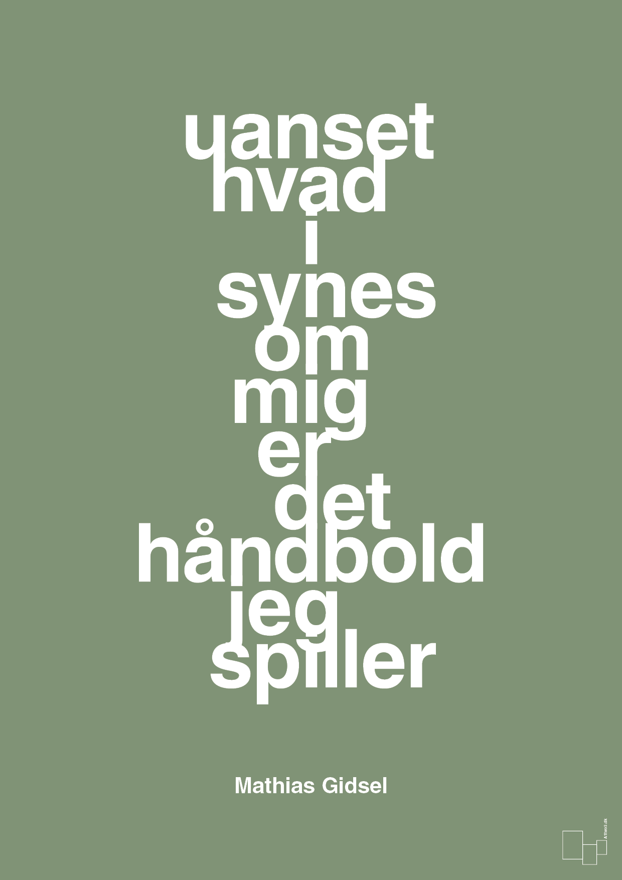 plakat: uanset hvad i synes om mig er det håndbold jeg spiller - jade-Håndbold-A1two3