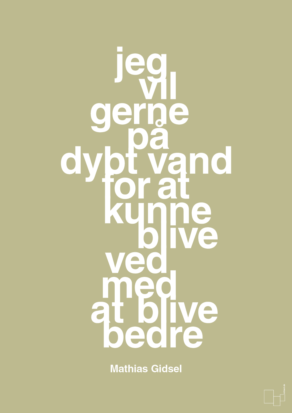 plakat: jeg vil gerne på dybt vand for at kunne blive ved med at blive bedre - back to nature-Håndbold-A1two3
