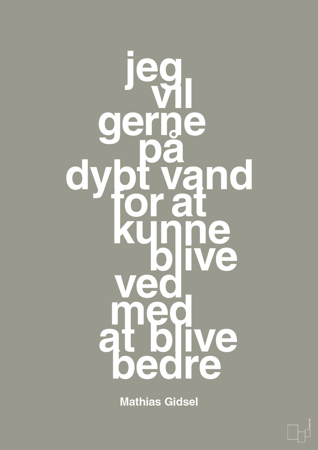 plakat: jeg vil gerne på dybt vand for at kunne blive ved med at blive bedre - battleship gray-Håndbold-A1two3