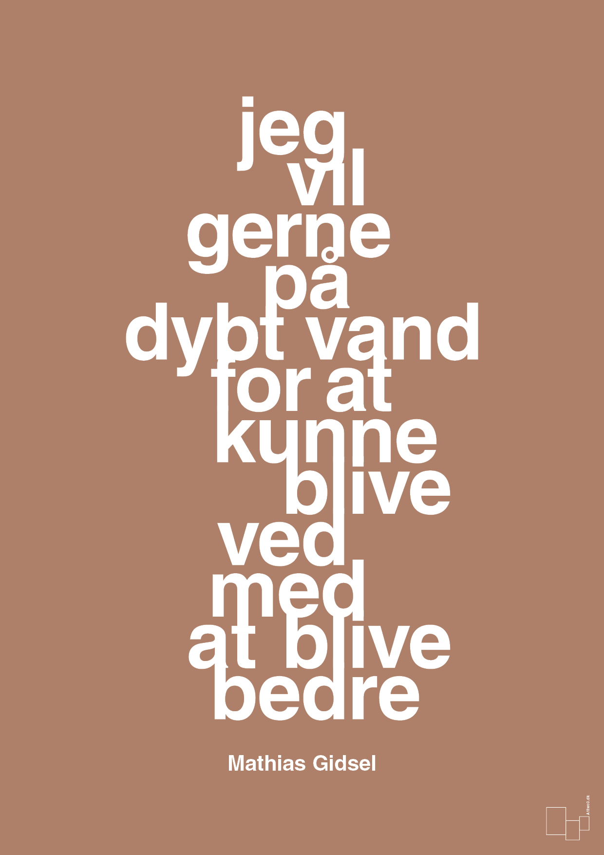 plakat: jeg vil gerne på dybt vand for at kunne blive ved med at blive bedre - cider spice-Håndbold-A1two3