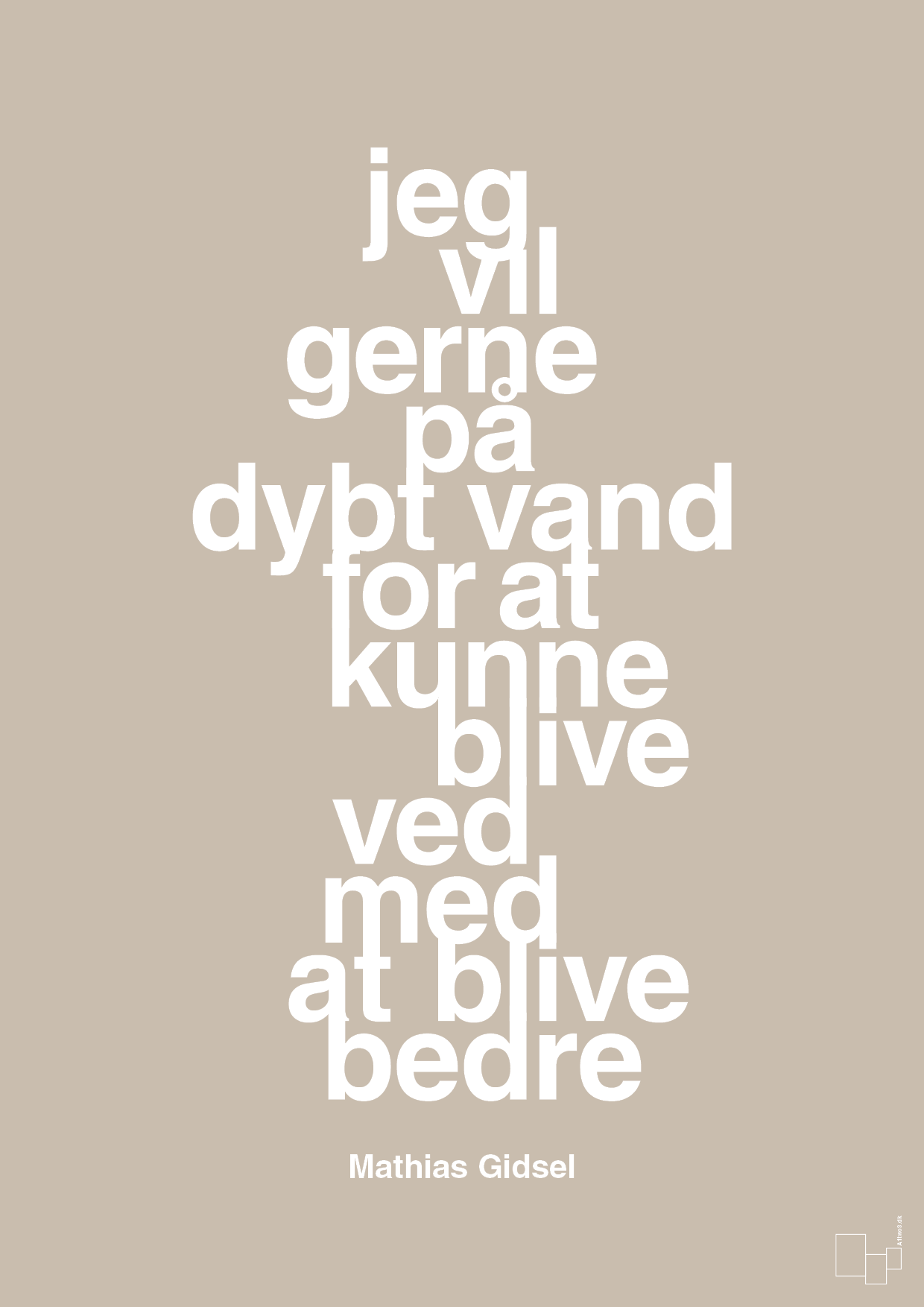 plakat: jeg vil gerne på dybt vand for at kunne blive ved med at blive bedre - creamy mushroom-Håndbold-A1two3
