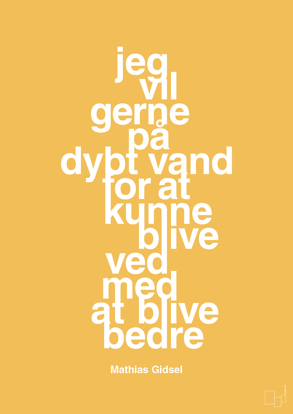 plakat: jeg vil gerne på dybt vand for at kunne blive ved med at blive bedre - honeycomb-Håndbold-A1two3