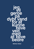 plakat: jeg vil gerne på dybt vand for at kunne blive ved med at blive bedre - lapis blue-Håndbold-A1two3