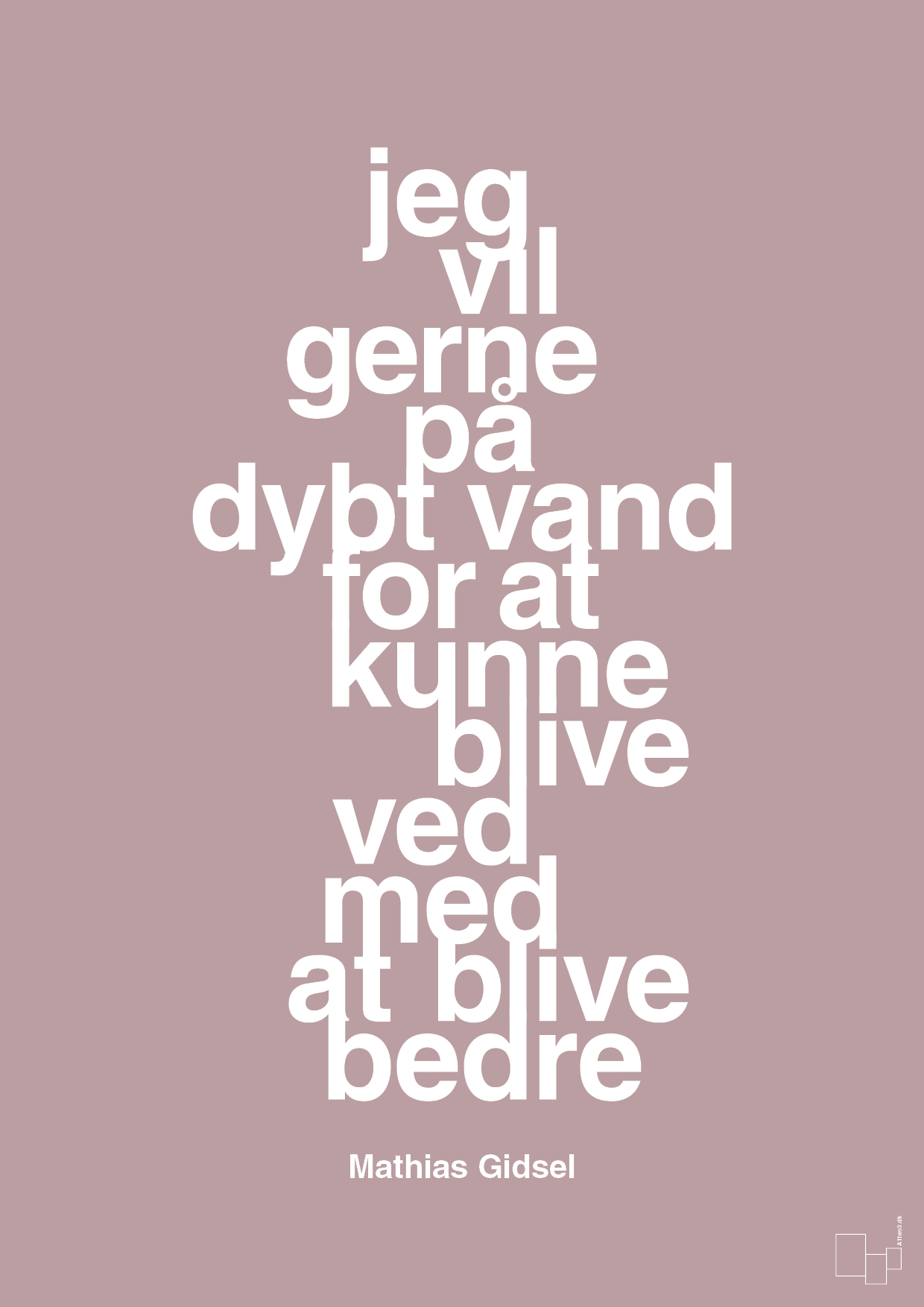 plakat: jeg vil gerne på dybt vand for at kunne blive ved med at blive bedre - light rose-Håndbold-A1two3