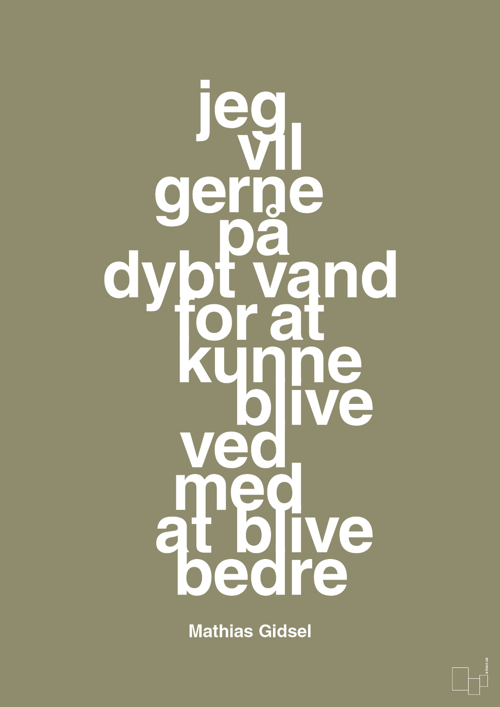 plakat: jeg vil gerne på dybt vand for at kunne blive ved med at blive bedre - misty forrest-Håndbold-A1two3