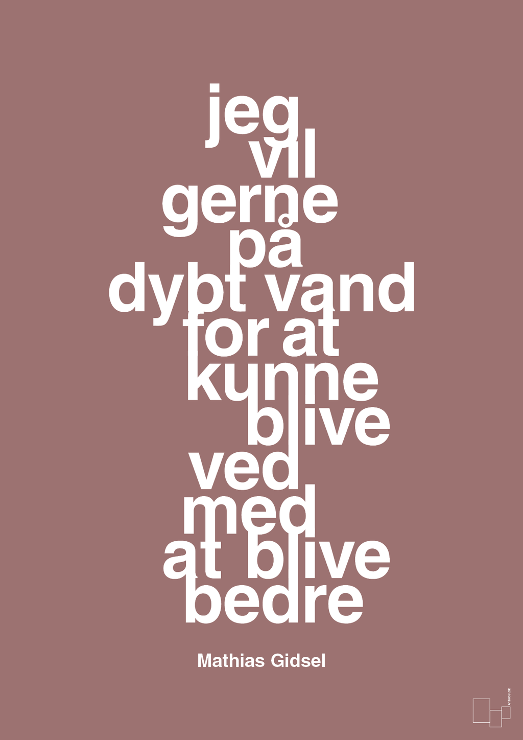 plakat: jeg vil gerne på dybt vand for at kunne blive ved med at blive bedre - plum-Håndbold-A1two3