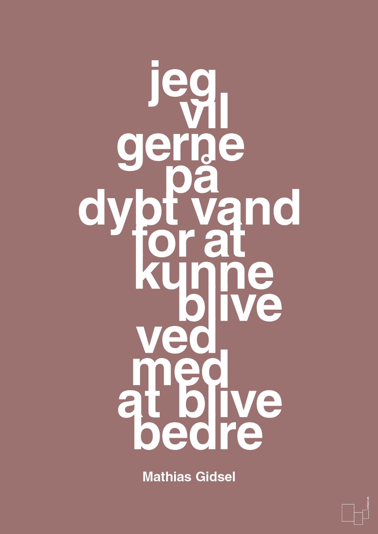 plakat: jeg vil gerne på dybt vand for at kunne blive ved med at blive bedre - plum-Håndbold-A1two3