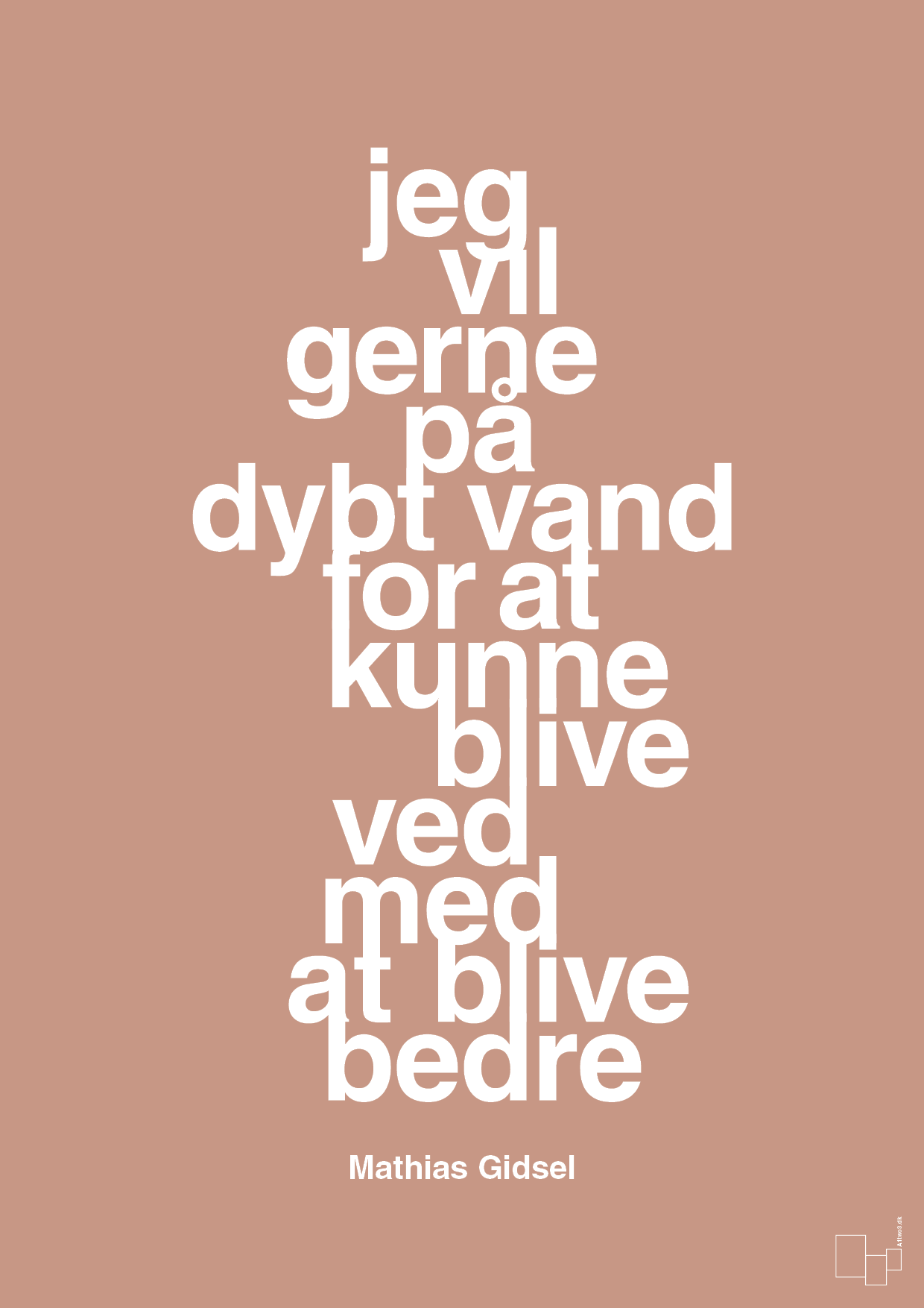 plakat: jeg vil gerne på dybt vand for at kunne blive ved med at blive bedre - powder-Håndbold-A1two3