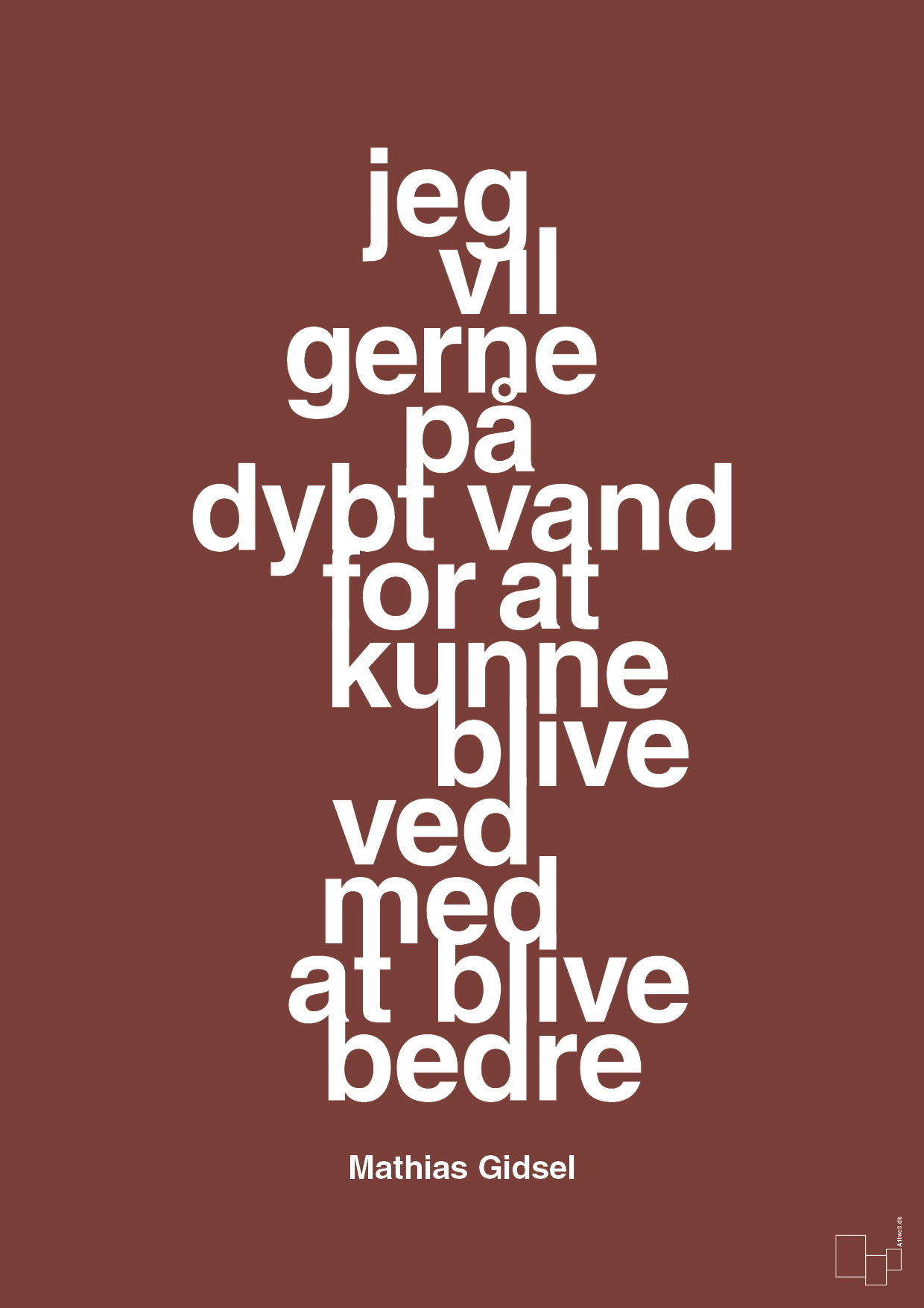 plakat: jeg vil gerne på dybt vand for at kunne blive ved med at blive bedre - red pepper-Håndbold-A1two3
