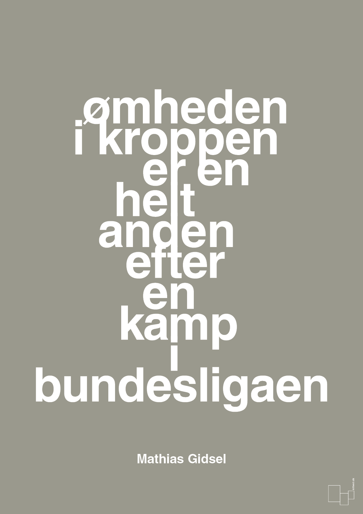 plakat: ømheden i kroppen er en helt anden efter en kamp i bundesligaen - battleship gray-Håndbold-A1two3