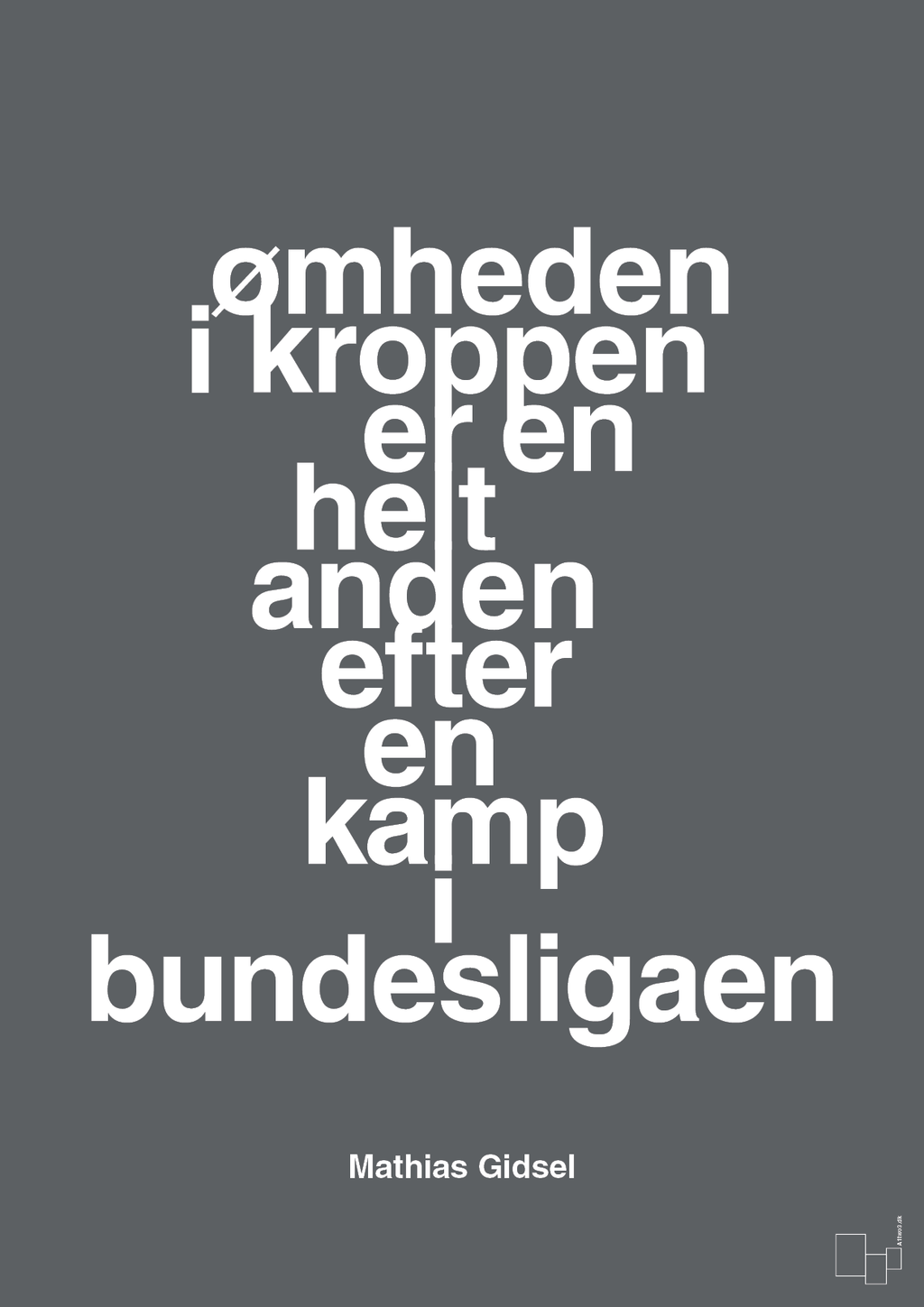 plakat: ømheden i kroppen er en helt anden efter en kamp i bundesligaen - graphic charcoal-Håndbold-A1two3