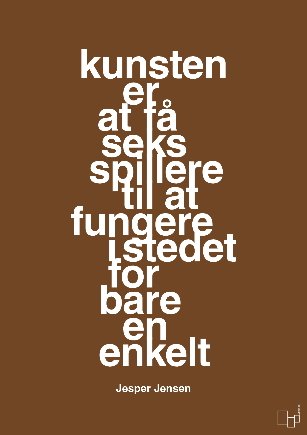 plakat: kunsten er at få seks spillere til at fungere i stedet for bare en enkelt - dark brown-Håndbold-A1two3