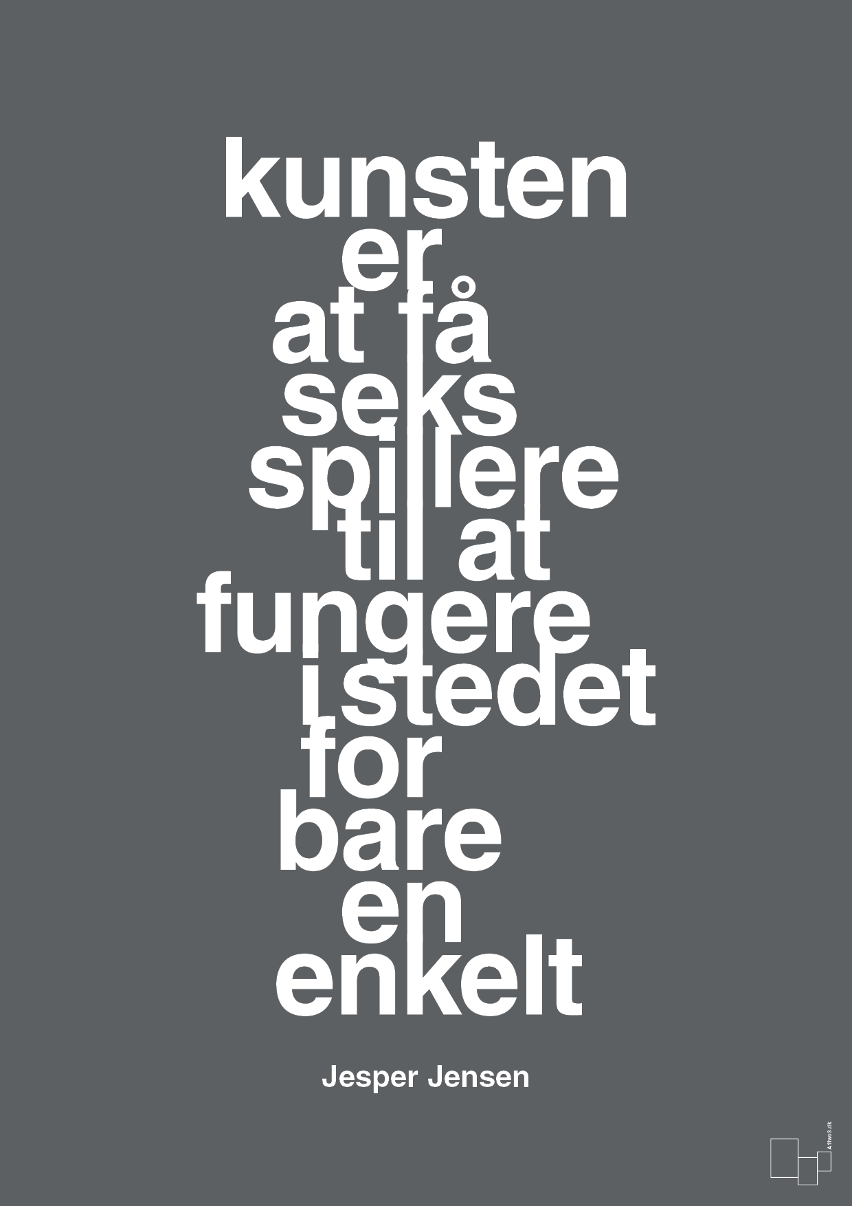 plakat: kunsten er at få seks spillere til at fungere i stedet for bare en enkelt - graphic charcoal-Håndbold-A1two3