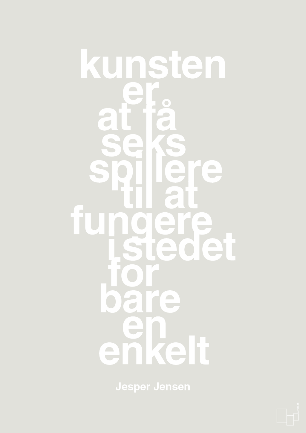 plakat: kunsten er at få seks spillere til at fungere i stedet for bare en enkelt - painters white-Håndbold-A1two3
