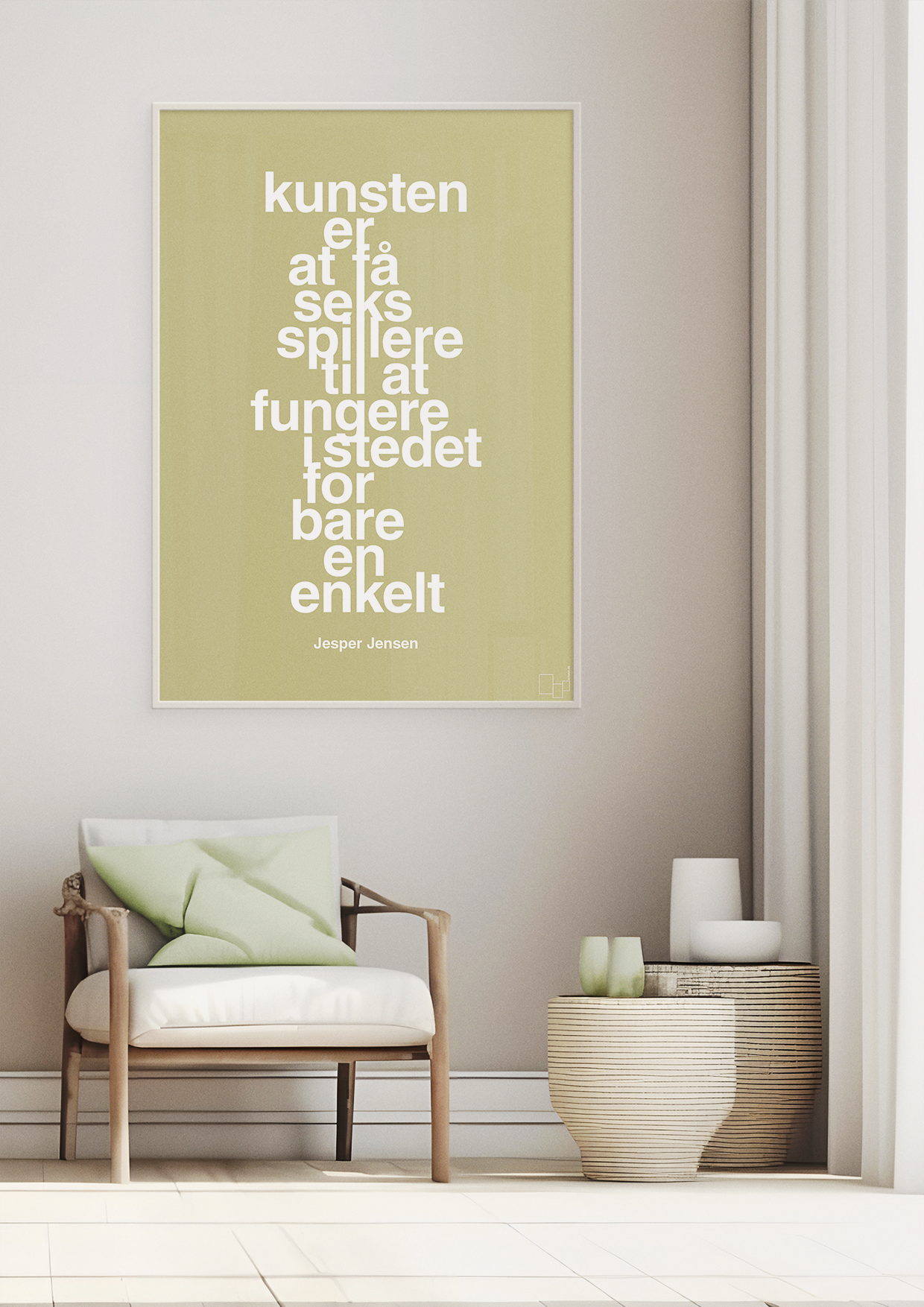 plakat: kunsten er at få seks spillere til at fungere i stedet for bare en enkelt - light rose-Håndbold-A1two3