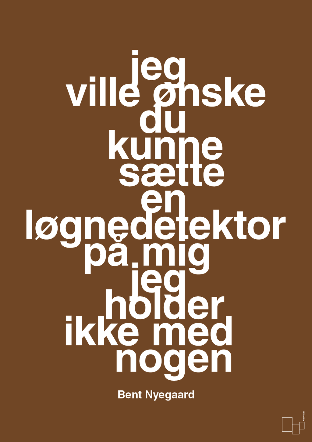 plakat: jeg ville ønske du kunne sætte en løgnedetektor på mig - jeg holder ikke med nogen - dark brown-Håndbold-A1two3