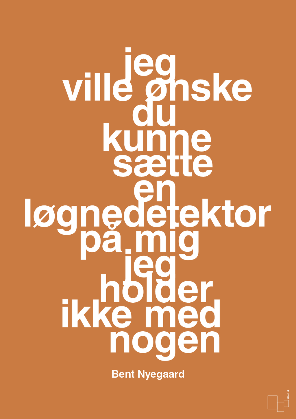 plakat: jeg ville ønske du kunne sætte en løgnedetektor på mig - jeg holder ikke med nogen - rumba orange-Håndbold-A1two3