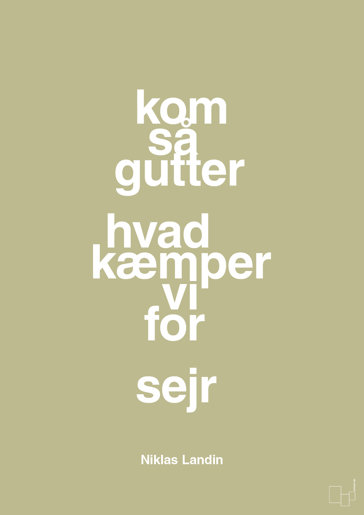 plakat: kom så gutter hvad kæmper vi for sejr - back to nature-Håndbold-A1two3