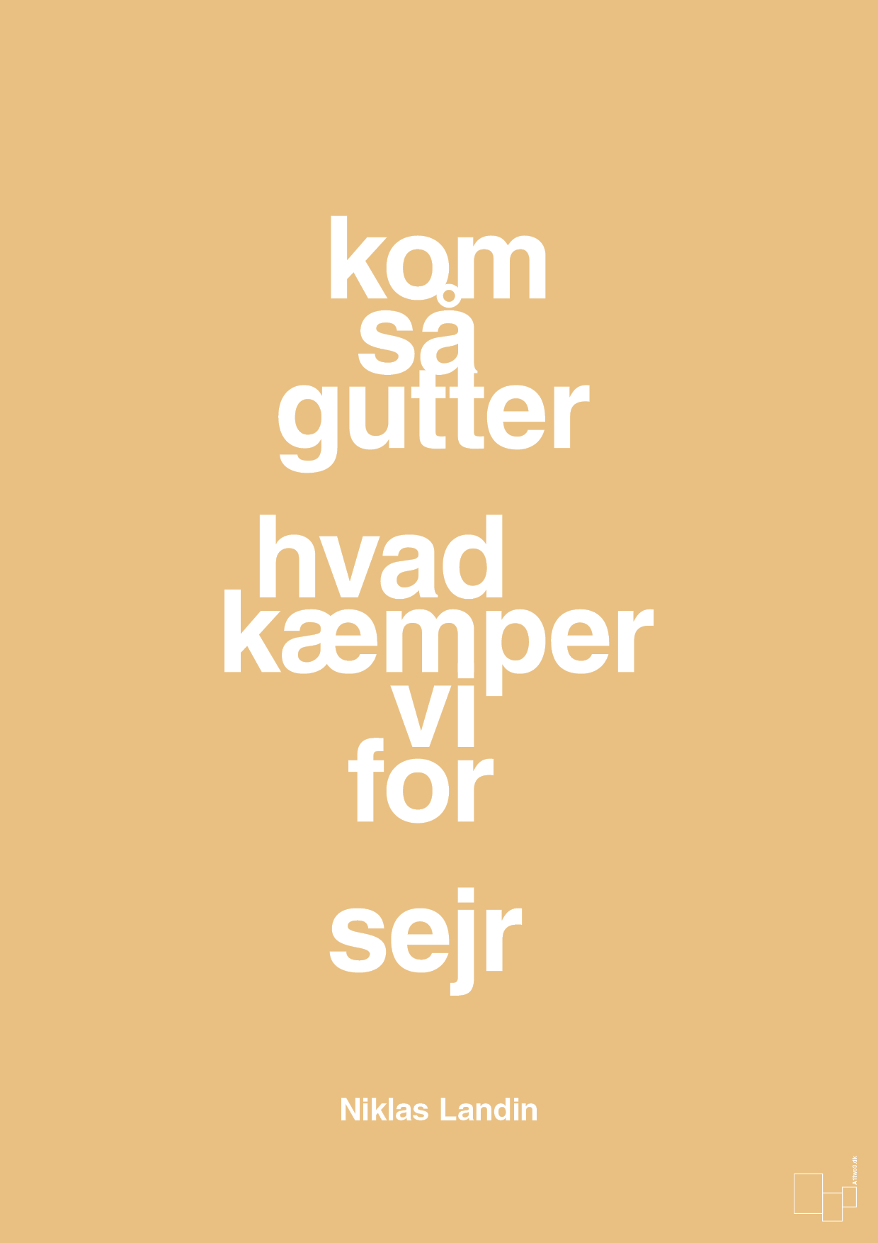 plakat: kom så gutter hvad kæmper vi for sejr - charismatic-Håndbold-A1two3