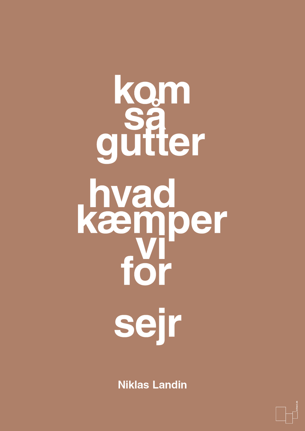 plakat: kom så gutter hvad kæmper vi for sejr - cider spice-Håndbold-A1two3