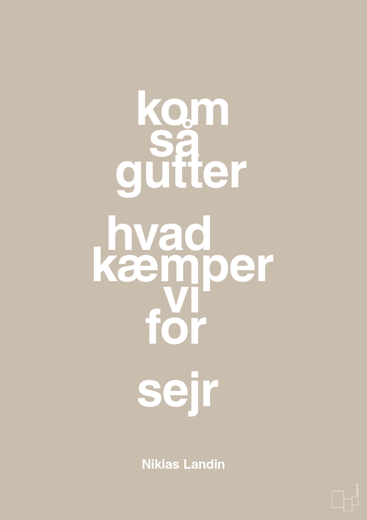 plakat: kom så gutter hvad kæmper vi for sejr - creamy mushroom-Håndbold-A1two3