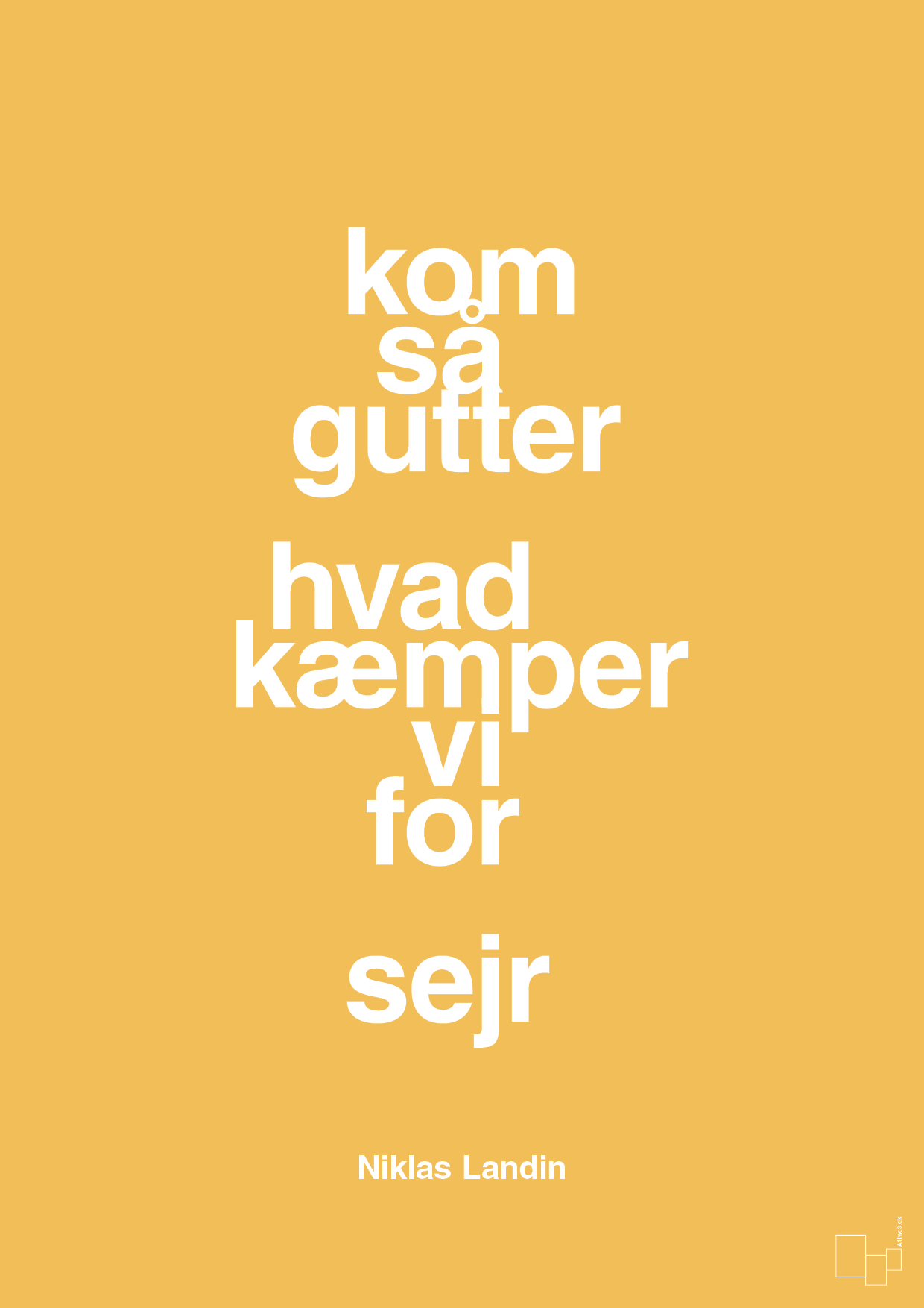 plakat: kom så gutter hvad kæmper vi for sejr - honeycomb-Håndbold-A1two3
