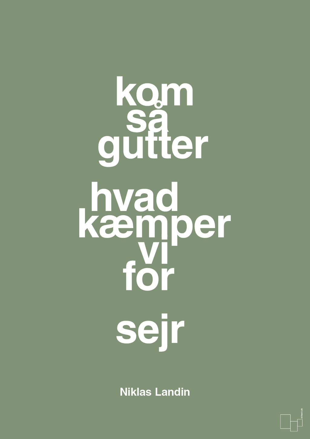 plakat: kom så gutter hvad kæmper vi for sejr - jade-Håndbold-A1two3