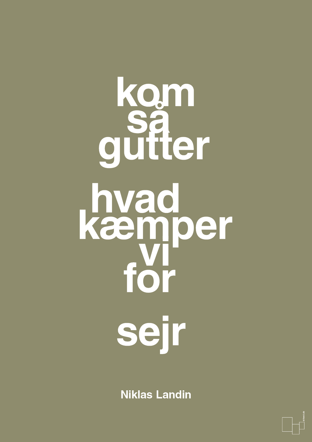 plakat: kom så gutter hvad kæmper vi for sejr - misty forrest-Håndbold-A1two3