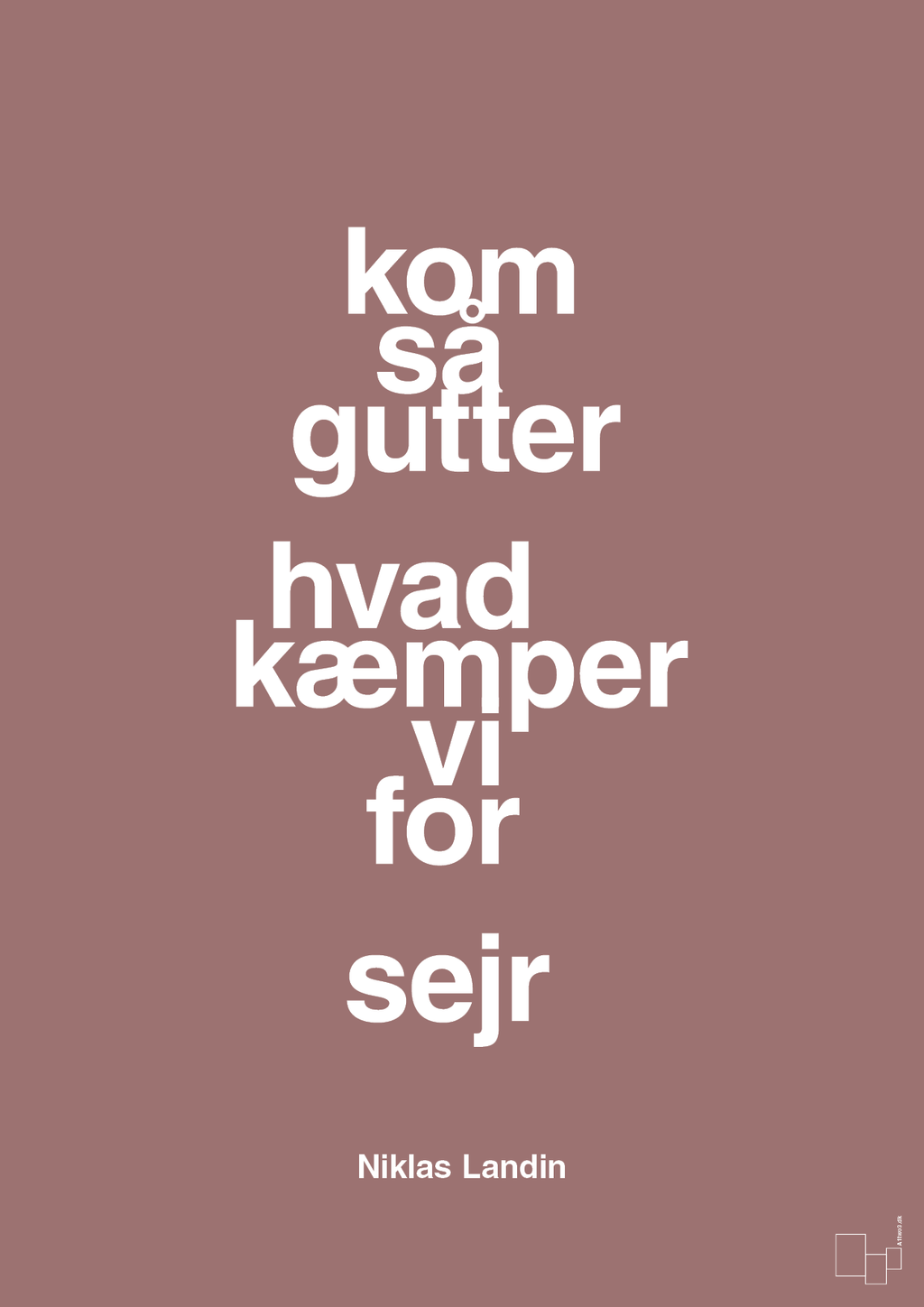 plakat: kom så gutter hvad kæmper vi for sejr - plum-Håndbold-A1two3