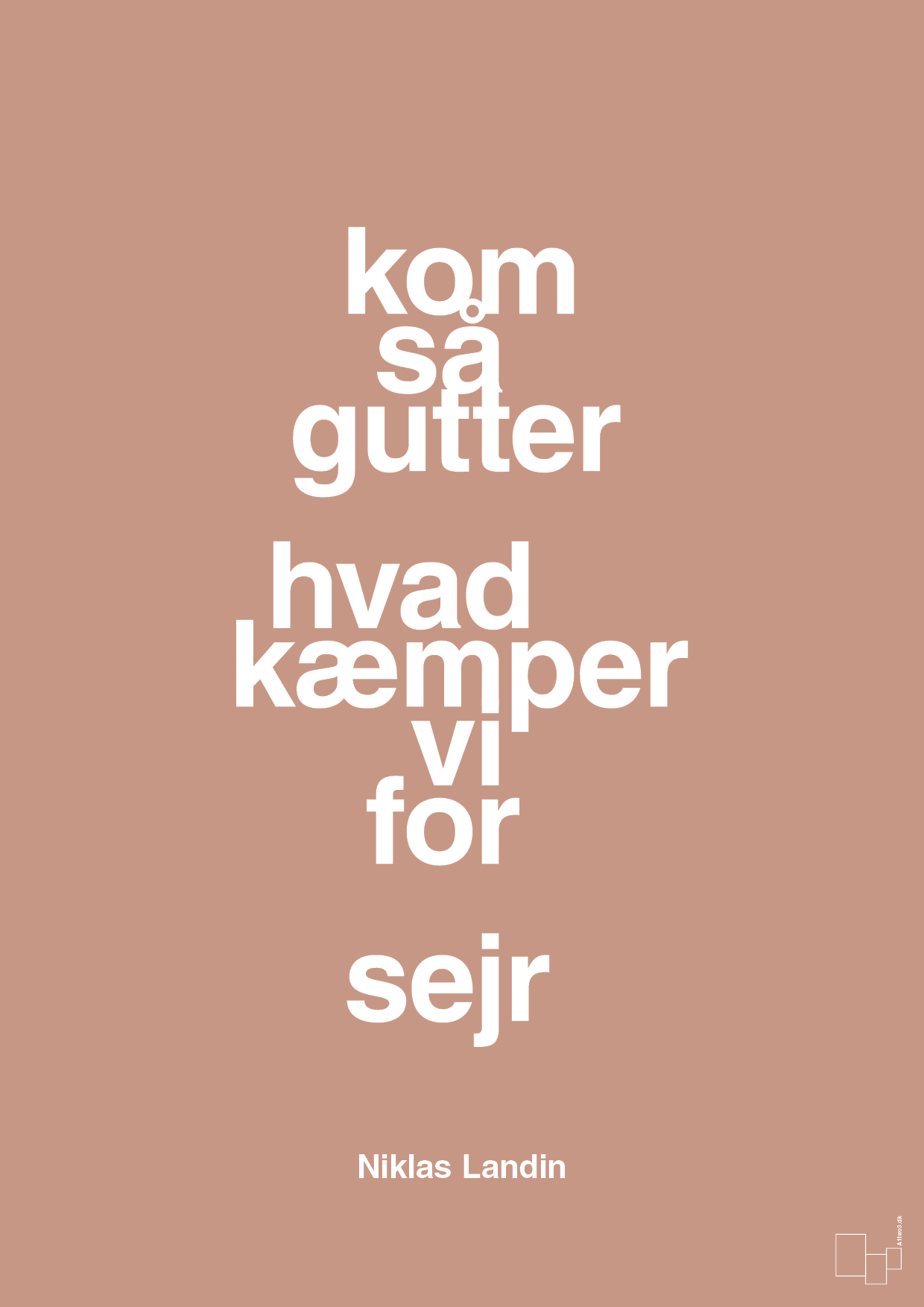 plakat: kom så gutter hvad kæmper vi for sejr - powder-Håndbold-A1two3