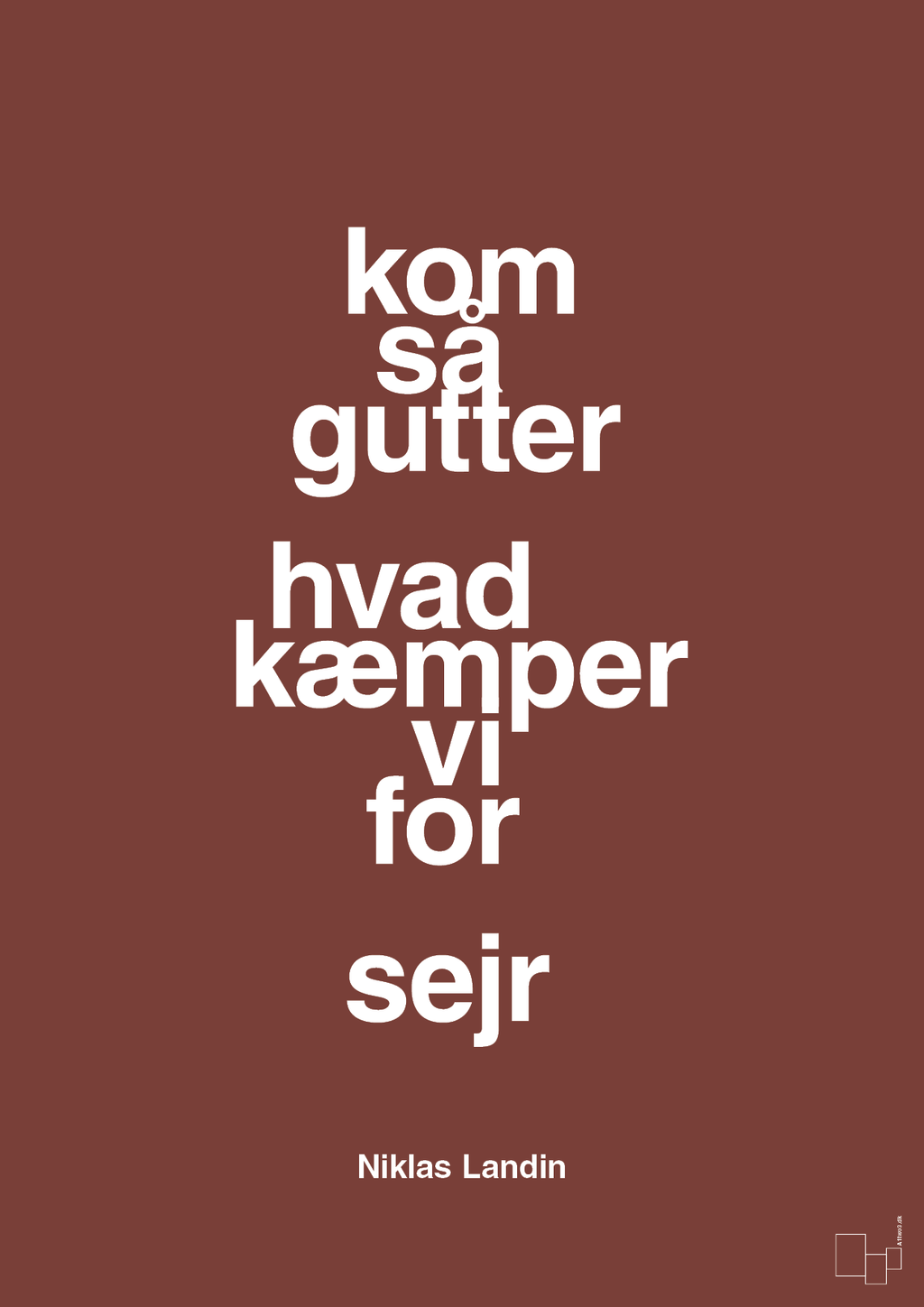 plakat: kom så gutter hvad kæmper vi for sejr - red pepper-Håndbold-A1two3