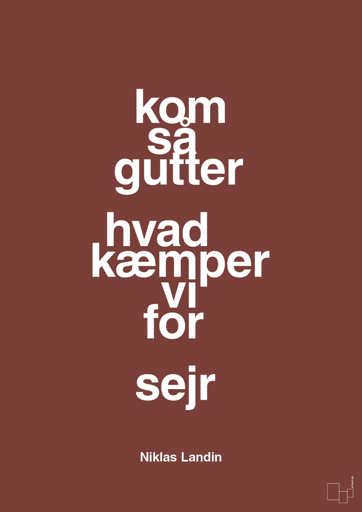 plakat: kom så gutter hvad kæmper vi for sejr - red pepper-Håndbold-A1two3