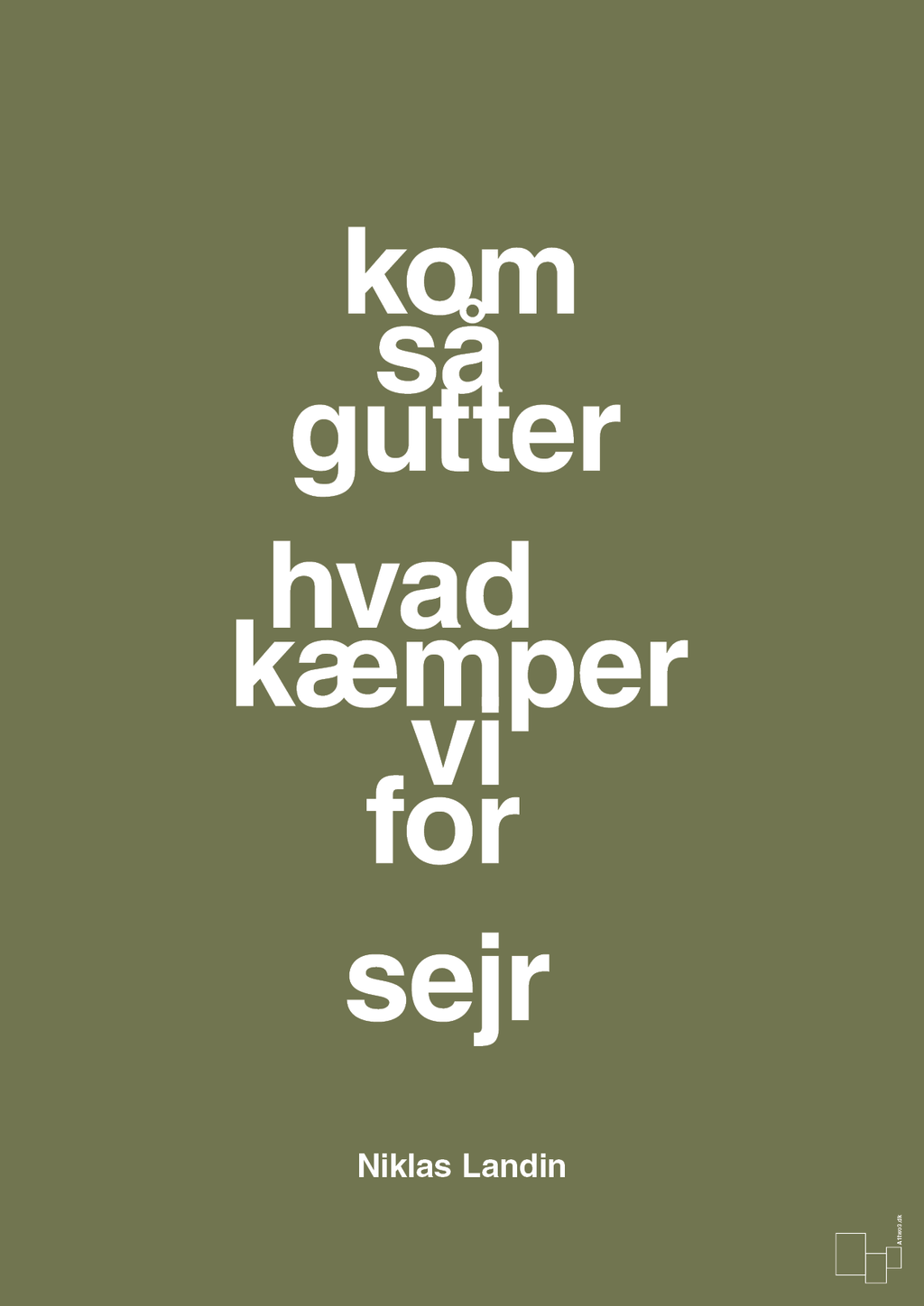 plakat: kom så gutter hvad kæmper vi for sejr - secret meadow-Håndbold-A1two3