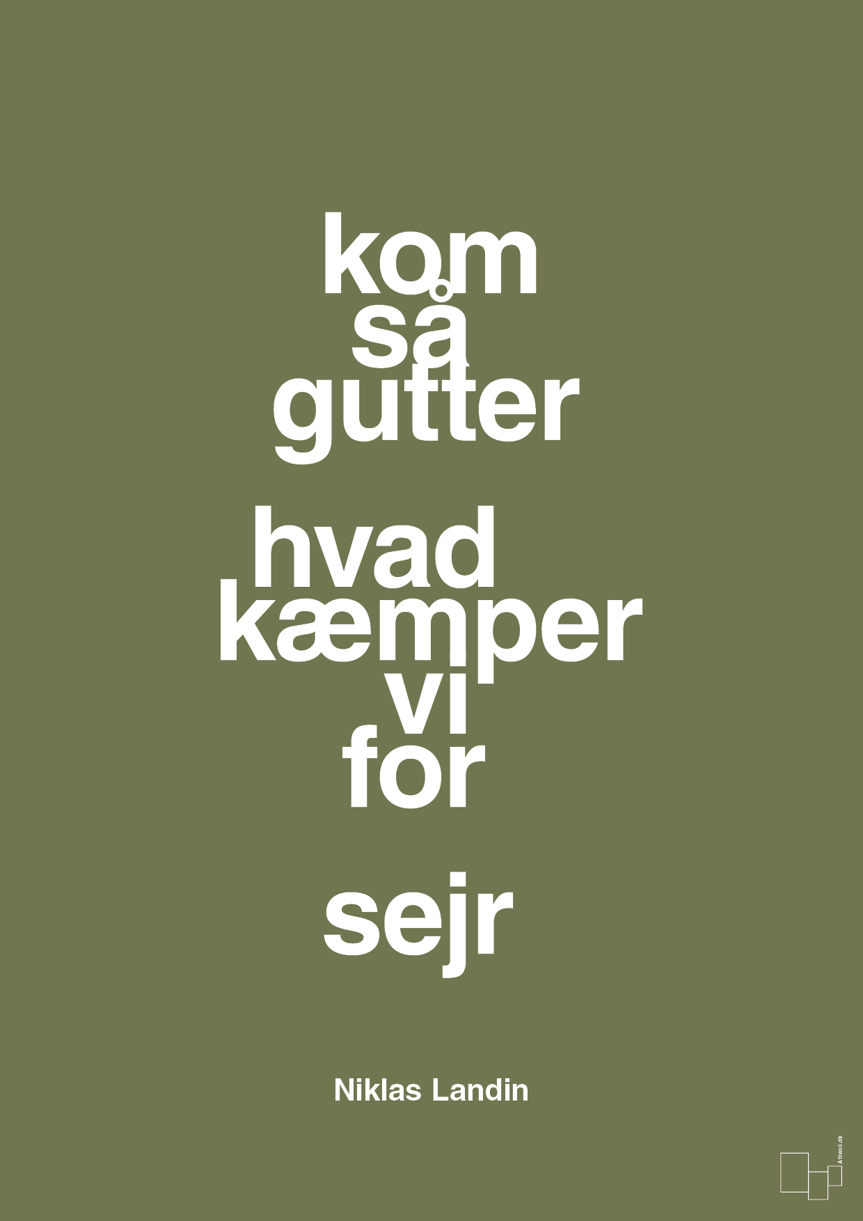 plakat: kom så gutter hvad kæmper vi for sejr - secret meadow-Håndbold-A1two3