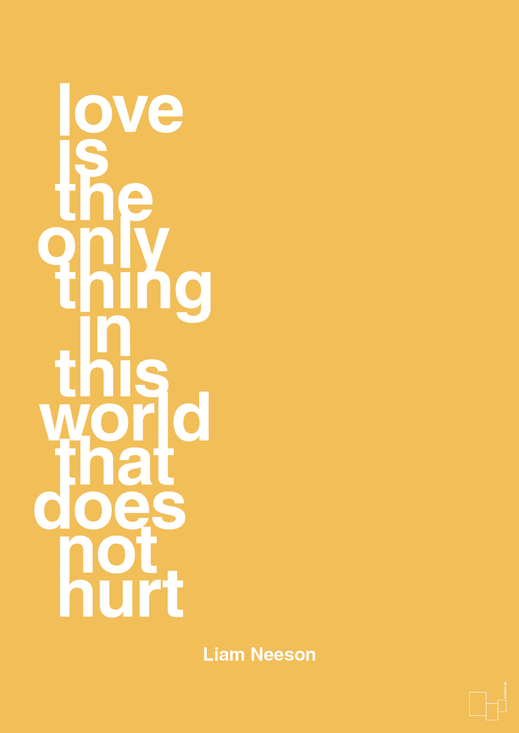 plakat: love is the only thing in this world that does not hurt - honeycomb-Skuespiller-A1two3