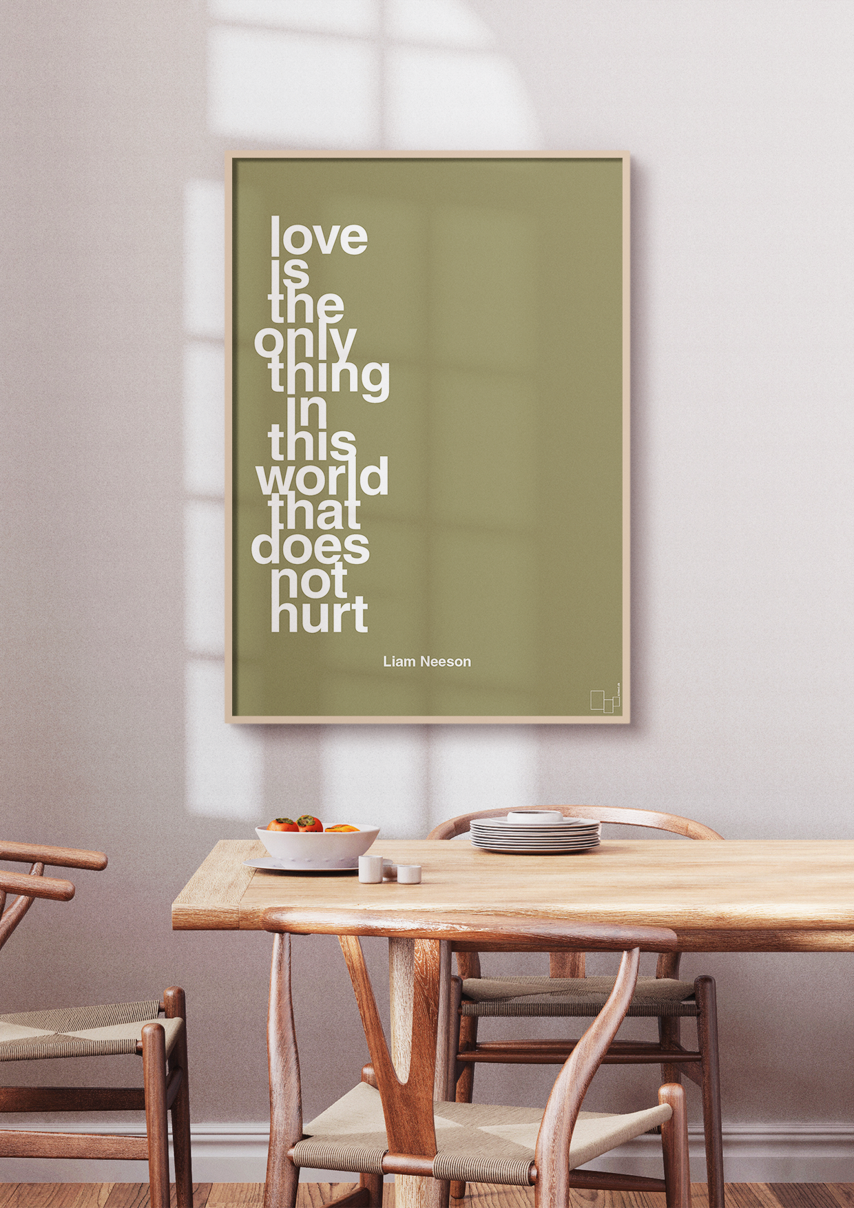 plakat: love is the only thing in this world that does not hurt - graphic charcoal-Skuespiller-A1two3