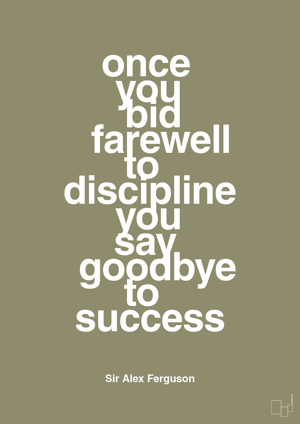 plakat: once you bid farewell to discipline you say goodbye to success - misty forrest-Fodbold-A1two3