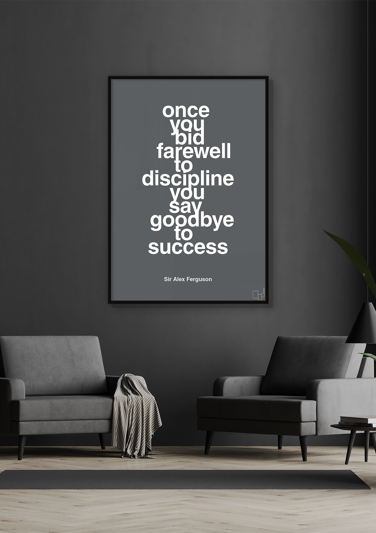 plakat: once you bid farewell to discipline you say goodbye to success - plum-Fodbold-A1two3
