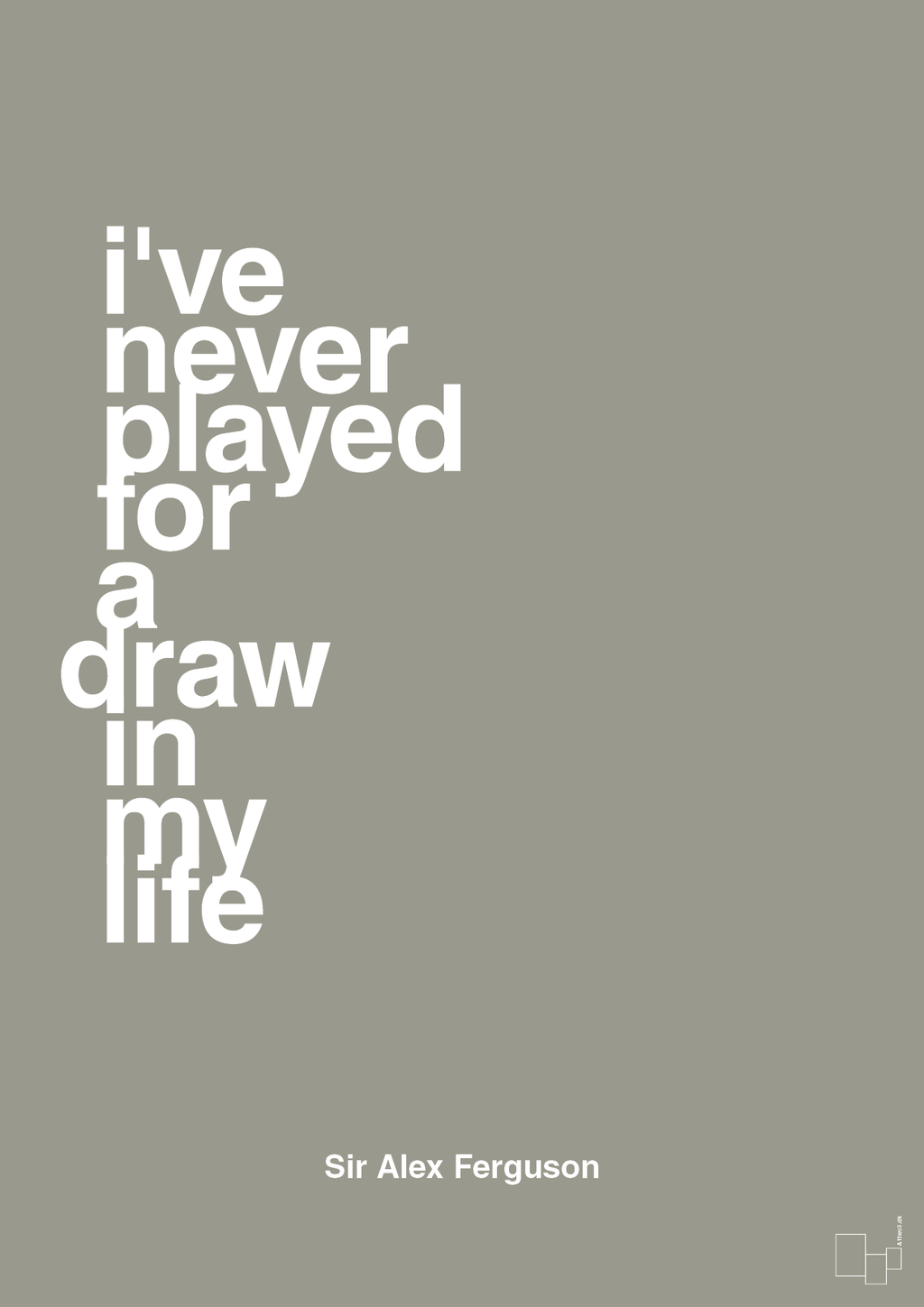 plakat: i've never played for a draw in my life - battleship gray-Fodbold-A1two3